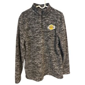 NBA LA Lakers Quarter-Zip Gray Fleece Sweatshirt Men’s Size M Basketball